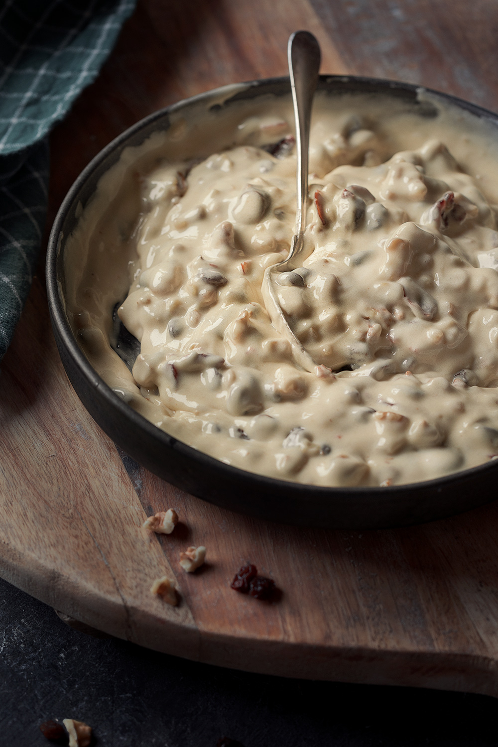 batter for Mazurka Cake with raisin and nuts