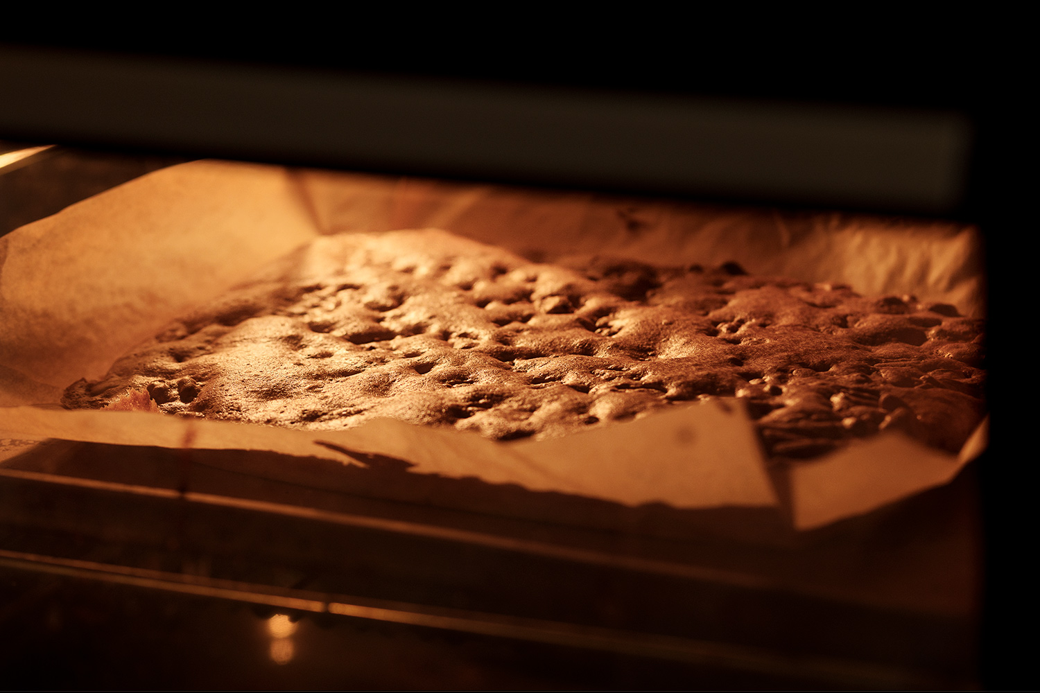 Mazurka Cake in oven